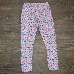 Gorl Leggings Size 14 Heart pink purple blue silver sparkle OSH KOSH